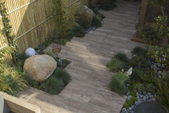 Yoga tuin met GeoCeramica's